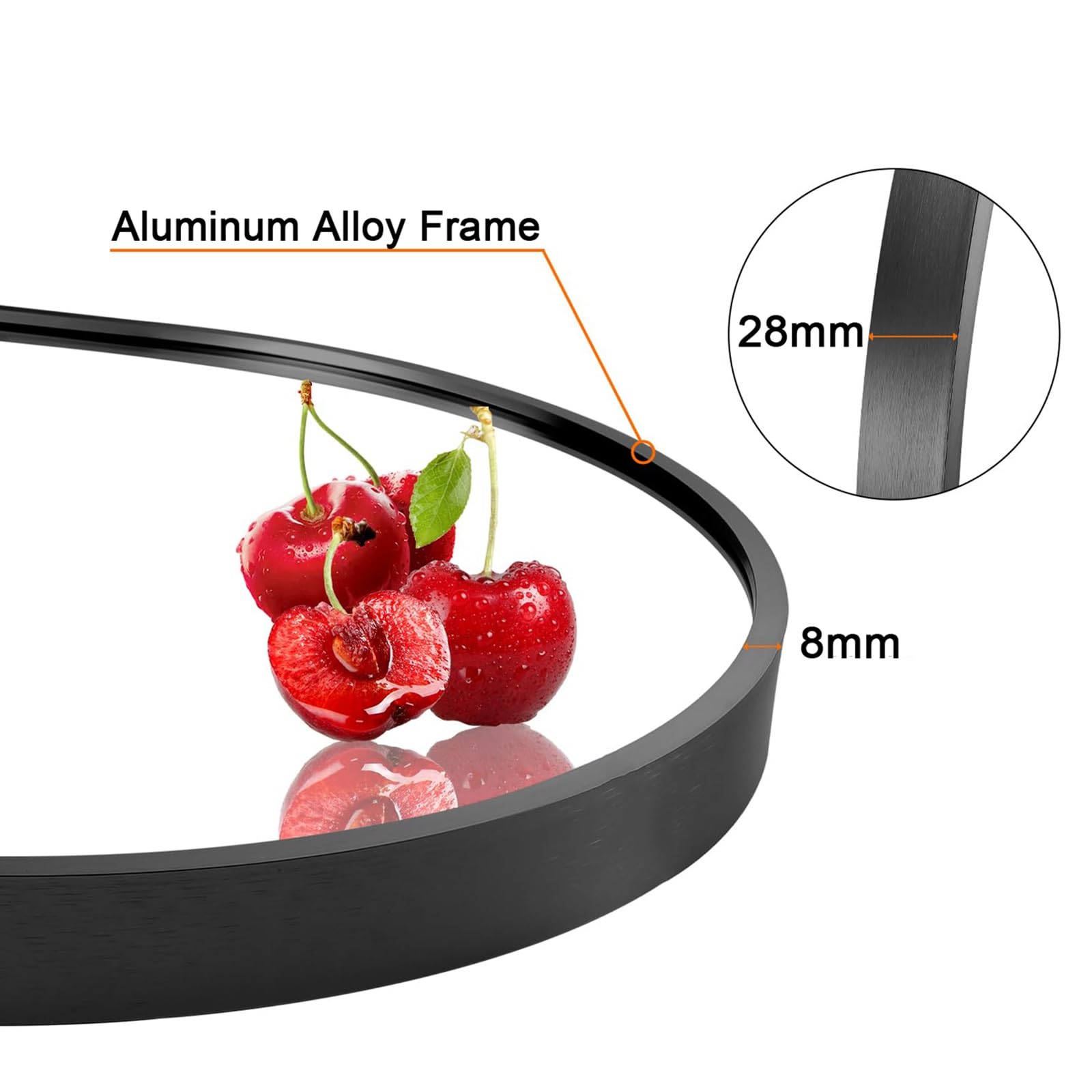 Amazon.co.jp: 壁掛け鏡、楕円形の洗面化粧台ミラー、垂直または水平